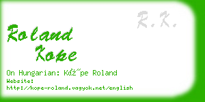 roland kope business card